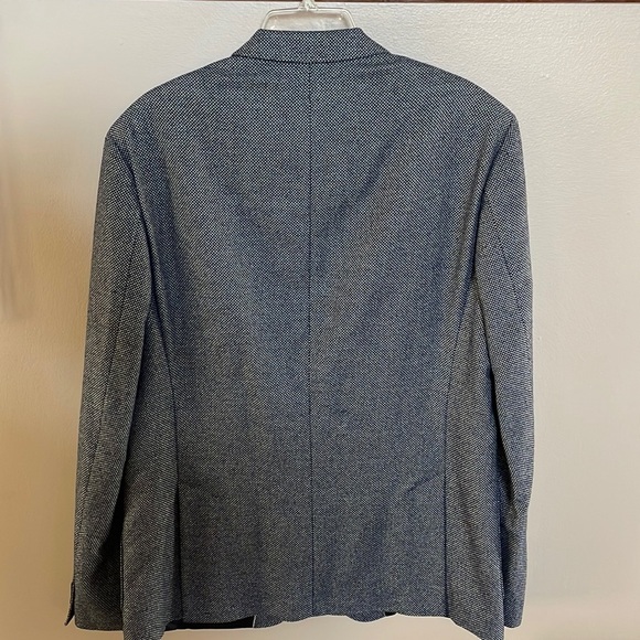 HUGO BOSS men’s wool blend sports coat jacket blue gray micro pattern NWOT 44R - Picture 17 of 17
